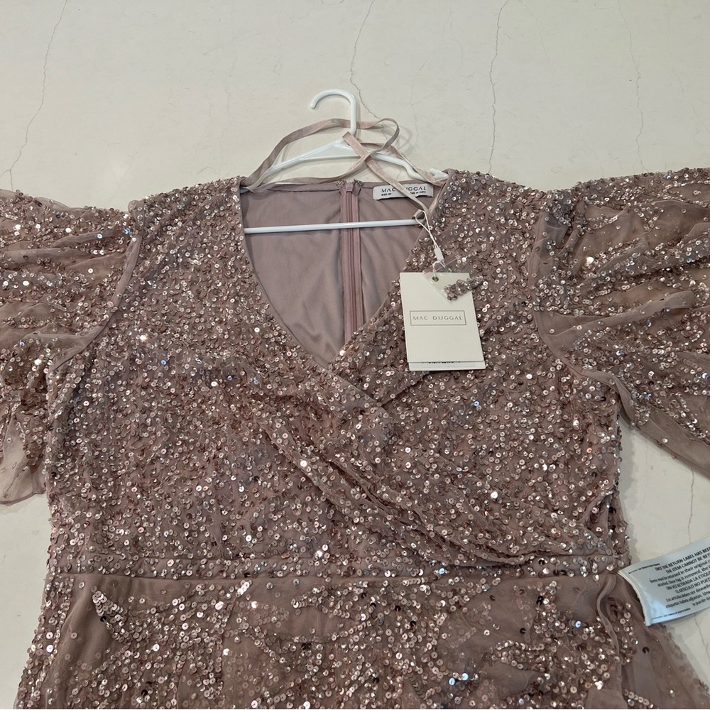 Gorgeous sequin dusty pink gown. NEW pics uploaded with measurements.